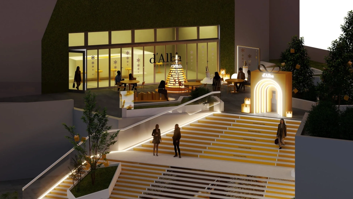 夜の屋外イベントスペース