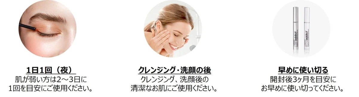 まつ毛美容液の使用方法と注意点に関する画像