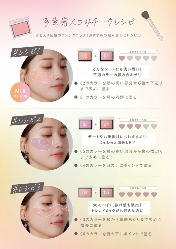 チークの塗り方レシピ