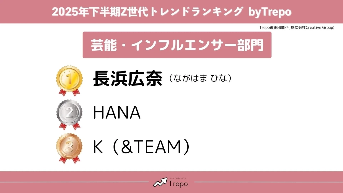 インフルエンサー・芸能人部門ランキング