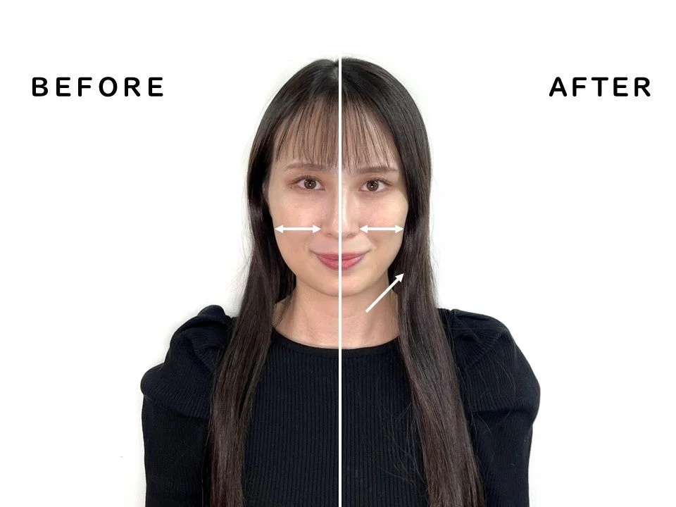 女性の顔のBEFOREとAFTERの比較