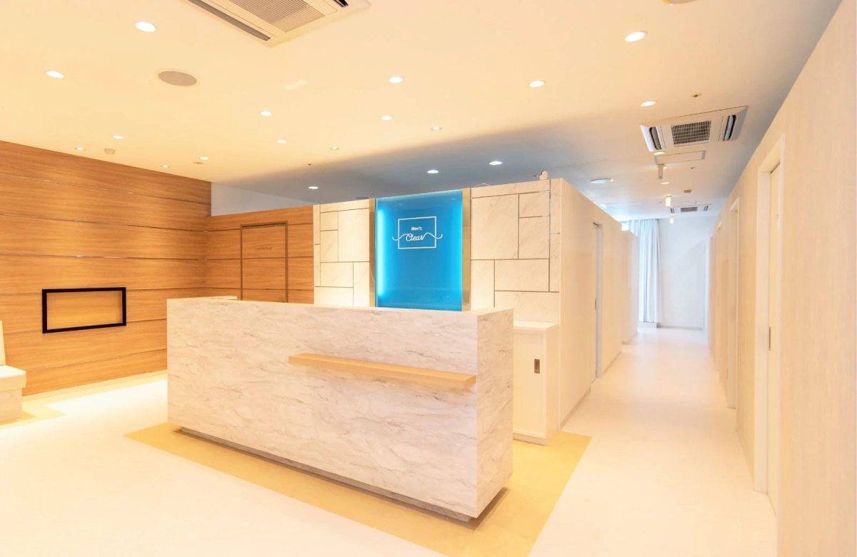 メンズクリアの受付とカウンセリングルーム