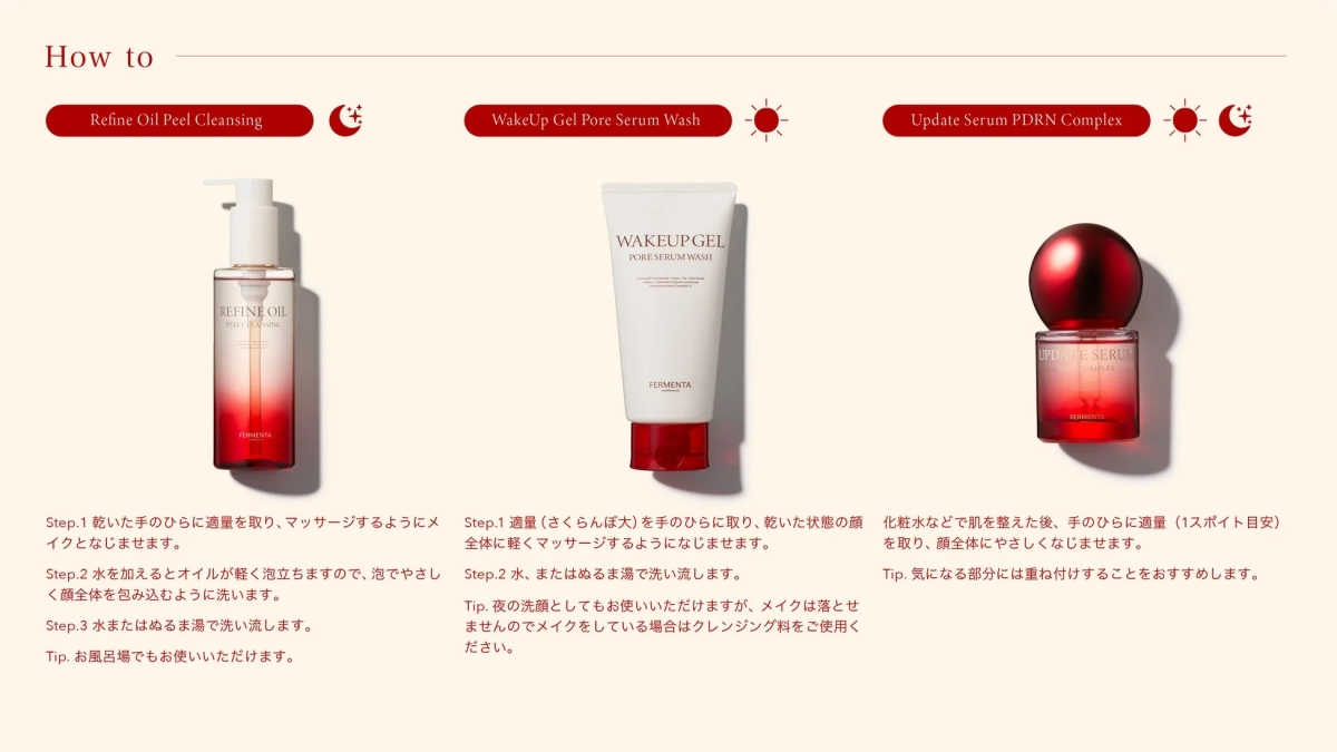 FERMENTAの製品使用方法