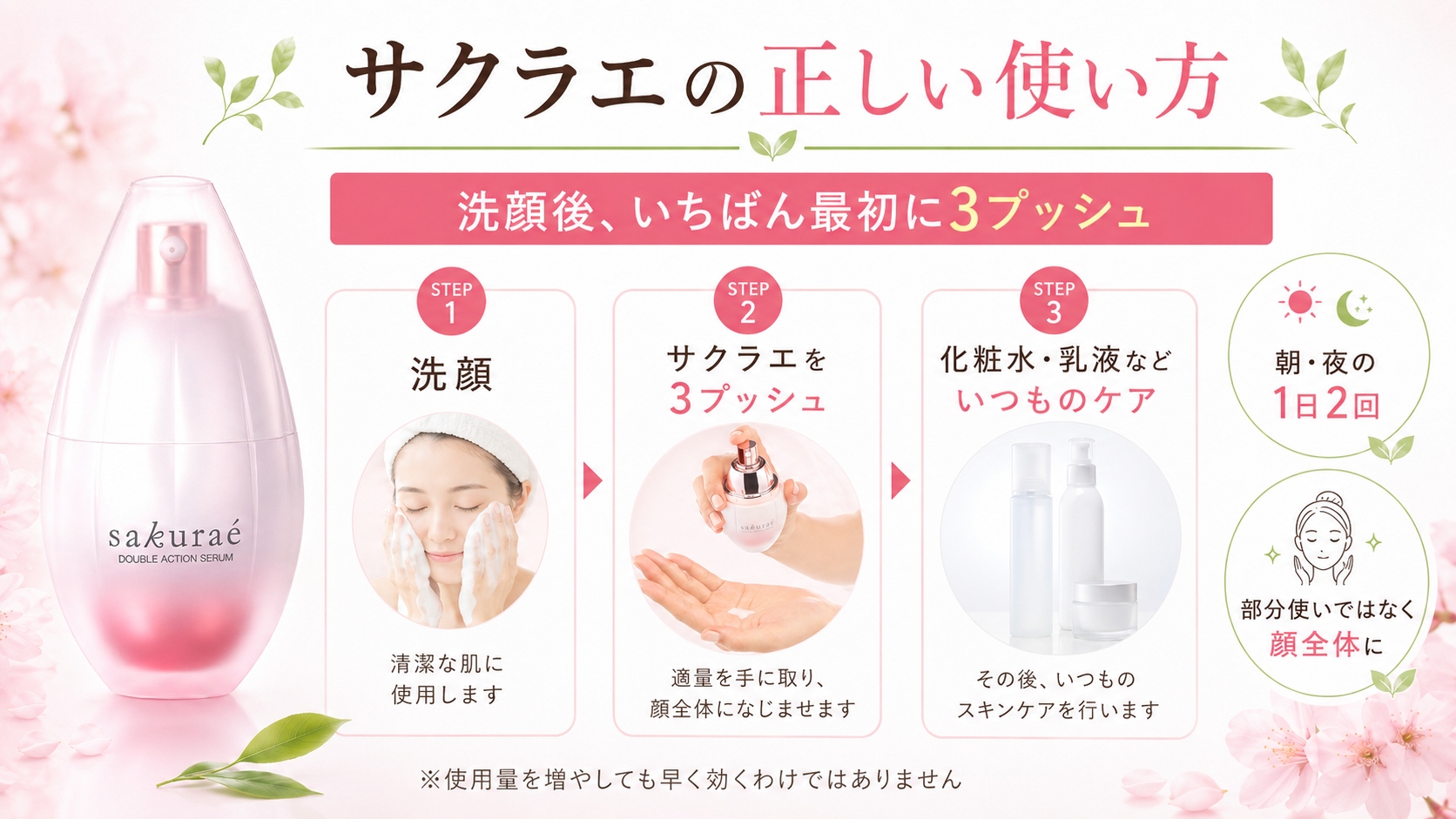 サクラエ ダブルアクションセラムの正しい使い方と使用順序